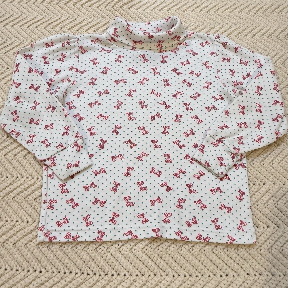 Sprockets Turtleneck Girls 4T Polka Dot Bows L/S Top Coquette Chic Retro 90s VTG
